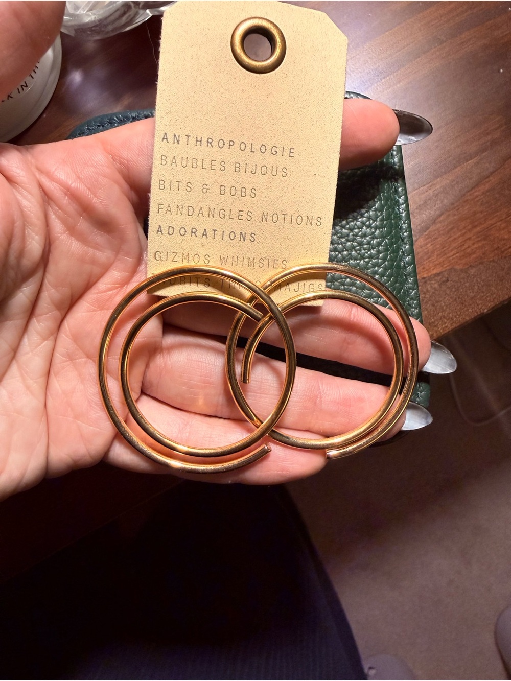 Large Spiraled Circle Post Earrings - Picture 2 of 4